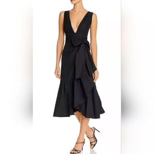 Rebecca‎ Taylor Sleeveless Black Taffeta Dress Women Size 16